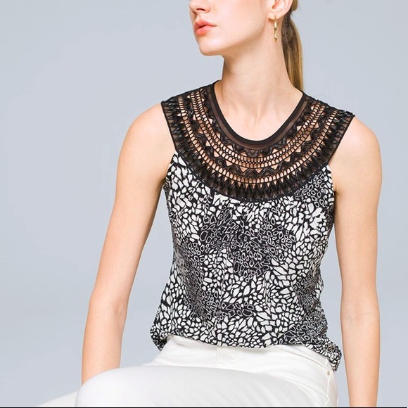 White House Black Market Tops - White House Black Market Embellished beaded Matte Jersey Halter-Neck Top
